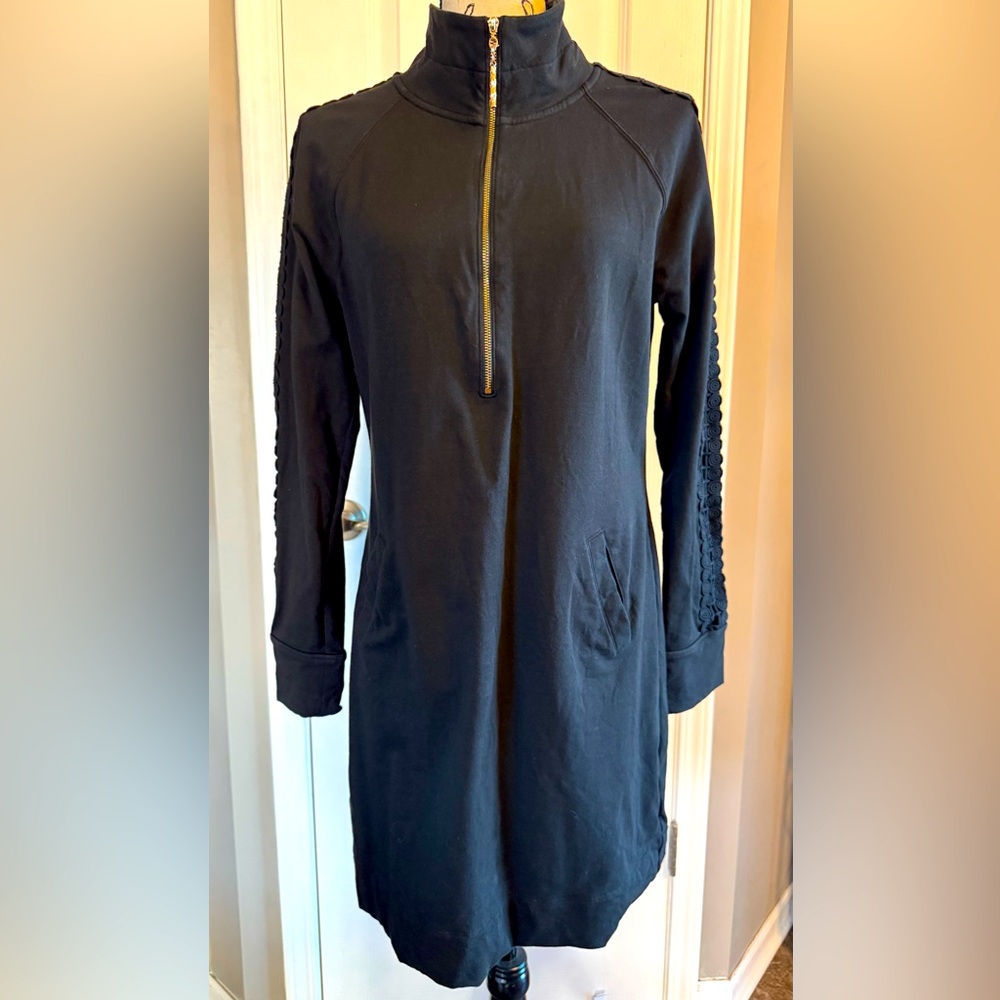 Black Cotton Casual Dress
